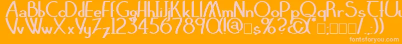 Fonte ClarittyBold – fontes rosa em um fundo laranja
