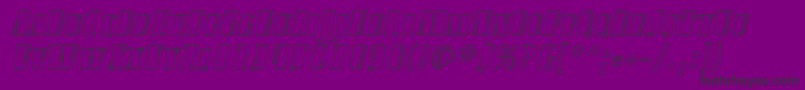 SfavondalescoutlineItalic-Schriftart – Schwarze Schriften auf violettem Hintergrund