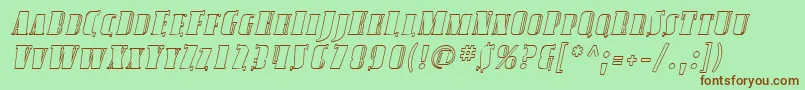 SfavondalescoutlineItalic Font – Brown Fonts on Green Background