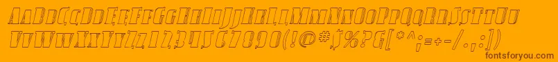 Czcionka SfavondalescoutlineItalic – brązowe czcionki na pomarańczowym tle