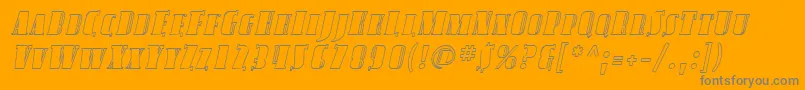 SfavondalescoutlineItalic-Schriftart – Graue Schriften auf orangefarbenem Hintergrund