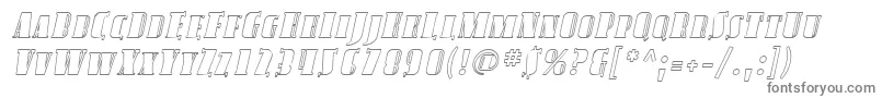 フォントSfavondalescoutlineItalic – 白い背景に灰色の文字