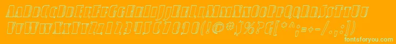 SfavondalescoutlineItalic-fontti – vihreät fontit oranssilla taustalla