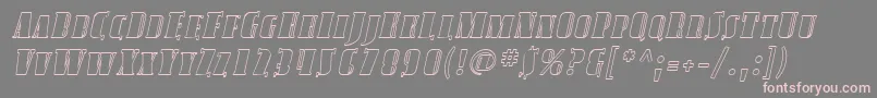 フォントSfavondalescoutlineItalic – 灰色の背景にピンクのフォント