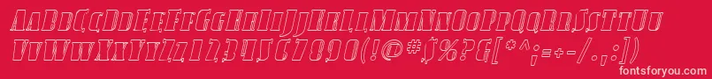SfavondalescoutlineItalic Font – Pink Fonts on Red Background