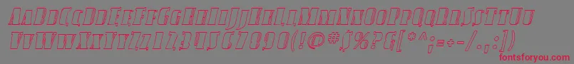 Czcionka SfavondalescoutlineItalic – czerwone czcionki na szarym tle
