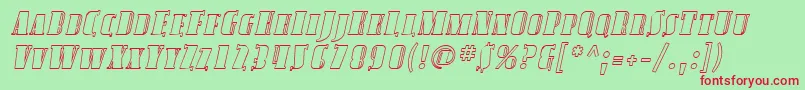 SfavondalescoutlineItalic-Schriftart – Rote Schriften auf grünem Hintergrund