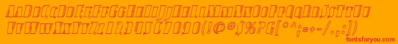 SfavondalescoutlineItalic Font – Red Fonts on Orange Background