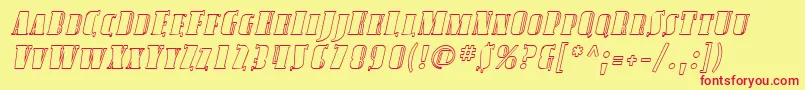 SfavondalescoutlineItalic-Schriftart – Rote Schriften auf gelbem Hintergrund