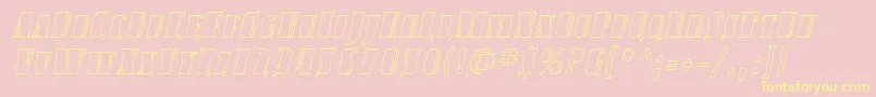 Шрифт SfavondalescoutlineItalic – жёлтые шрифты на розовом фоне