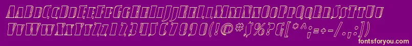 SfavondalescoutlineItalic Font – Yellow Fonts on Purple Background