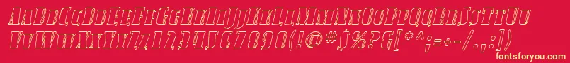 SfavondalescoutlineItalic Font – Yellow Fonts on Red Background