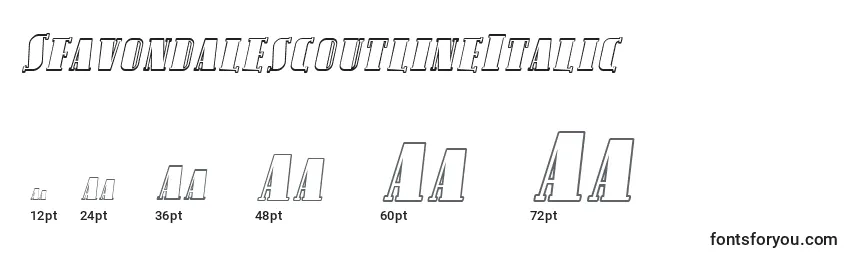 Tamaños de fuente SfavondalescoutlineItalic