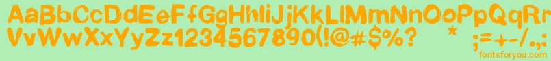Fonte Newrotic – fontes laranjas em um fundo verde