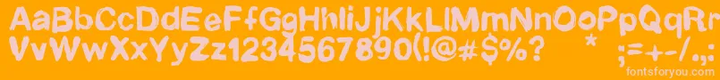 フォントNewrotic – オレンジの背景にピンクのフォント