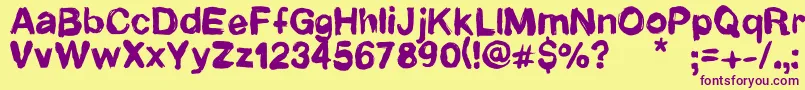 Newrotic Font – Purple Fonts on Yellow Background