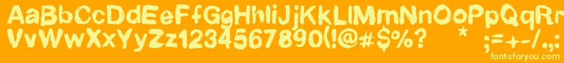 Fonte Newrotic – fontes amarelas em um fundo laranja