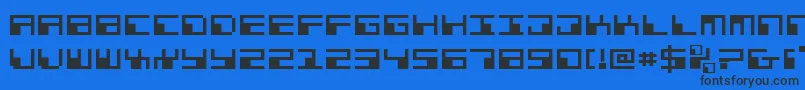 PhaserBankExpanded Font – Black Fonts on Blue Background