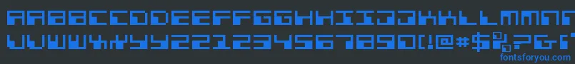 PhaserBankExpanded Font – Blue Fonts on Black Background