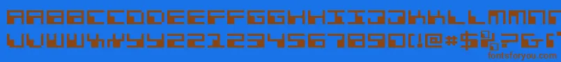 PhaserBankExpanded Font – Brown Fonts on Blue Background