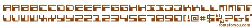PhaserBankExpanded-fontti – ruskeat fontit valkoisella taustalla