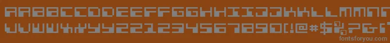 PhaserBankExpanded Font – Gray Fonts on Brown Background
