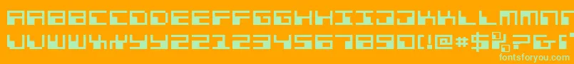 Шрифт PhaserBankExpanded – зелёные шрифты на оранжевом фоне