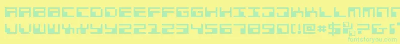 PhaserBankExpanded Font – Green Fonts on Yellow Background