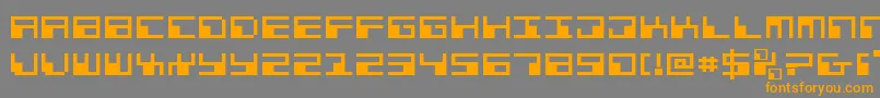 PhaserBankExpanded-Schriftart – Orangefarbene Schriften auf grauem Hintergrund