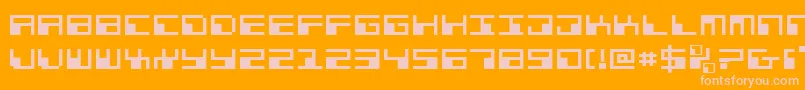 PhaserBankExpanded Font – Pink Fonts on Orange Background