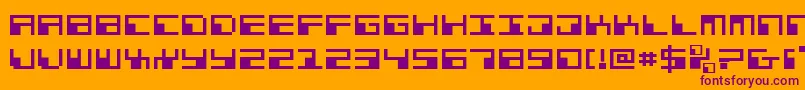 フォントPhaserBankExpanded – オレンジの背景に紫のフォント