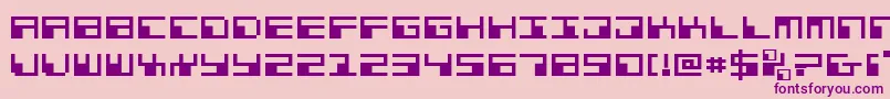 フォントPhaserBankExpanded – ピンクの背景に紫のフォント