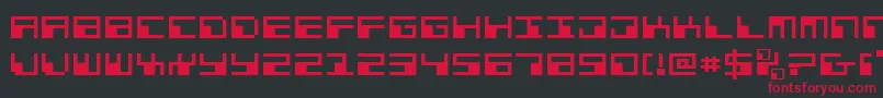 PhaserBankExpanded Font – Red Fonts on Black Background