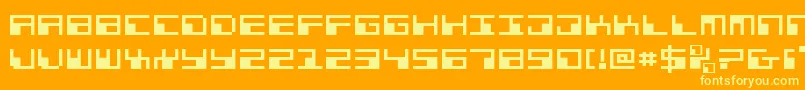 PhaserBankExpanded Font – Yellow Fonts on Orange Background