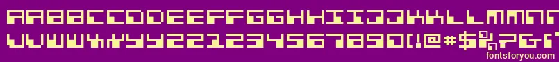 PhaserBankExpanded Font – Yellow Fonts on Purple Background