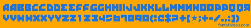 Propaganda Font – Blue Fonts on Orange Background