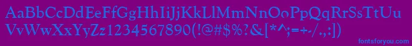 Шрифт Goudyhand – синие шрифты на фиолетовом фоне