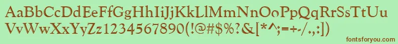 Шрифт Goudyhand – коричневые шрифты на зелёном фоне