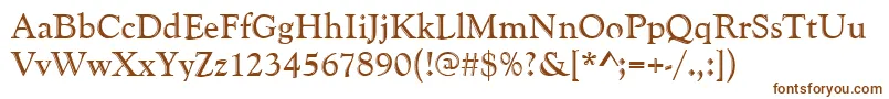 Goudyhand-fontti – ruskeat fontit valkoisella taustalla