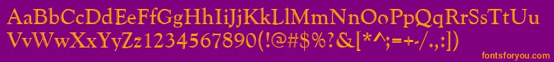 Шрифт Goudyhand – оранжевые шрифты на фиолетовом фоне