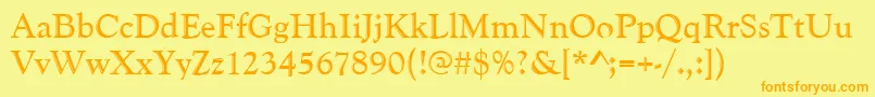 Goudyhand Font – Orange Fonts on Yellow Background