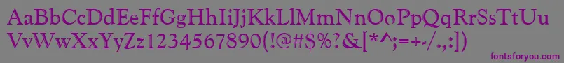 Шрифт Goudyhand – фиолетовые шрифты на сером фоне
