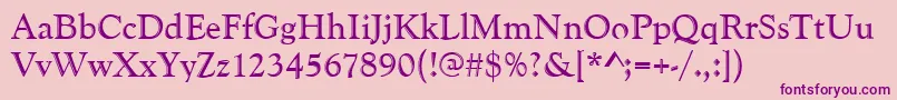 Шрифт Goudyhand – фиолетовые шрифты на розовом фоне