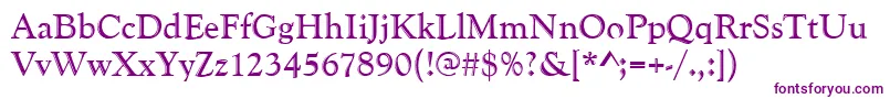 Шрифт Goudyhand – фиолетовые шрифты на белом фоне