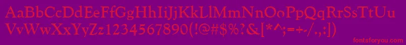 Goudyhand Font – Red Fonts on Purple Background
