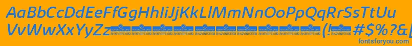 KabrioSoftRegularItalicTrial Font – Blue Fonts on Orange Background