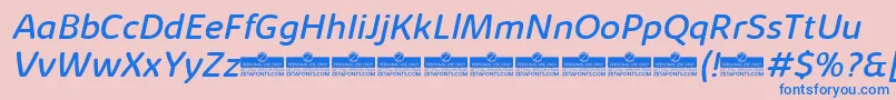 KabrioSoftRegularItalicTrial Font – Blue Fonts on Pink Background