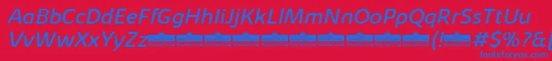 KabrioSoftRegularItalicTrial Font – Blue Fonts on Red Background