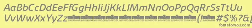 KabrioSoftRegularItalicTrial Font – Gray Fonts on Yellow Background