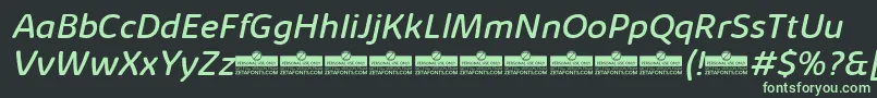 KabrioSoftRegularItalicTrial Font – Green Fonts on Black Background